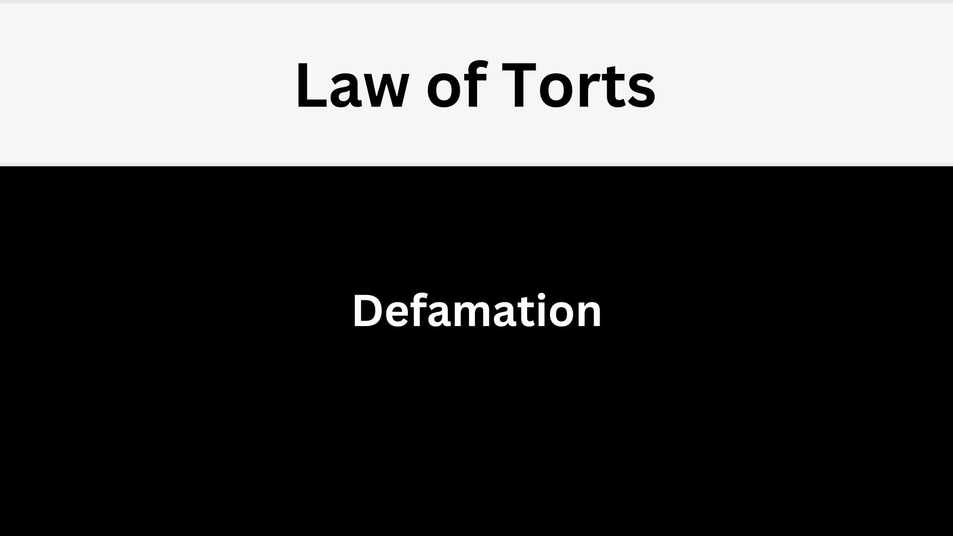 Law of torts Defamation