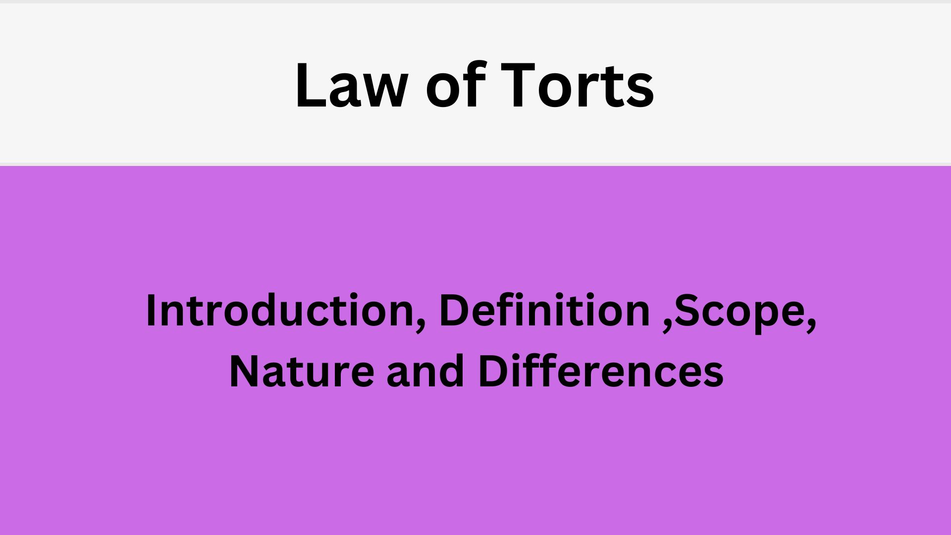 Law of torts