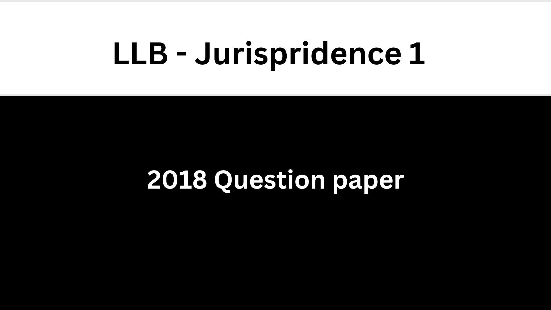 LLB jurisprudence 1